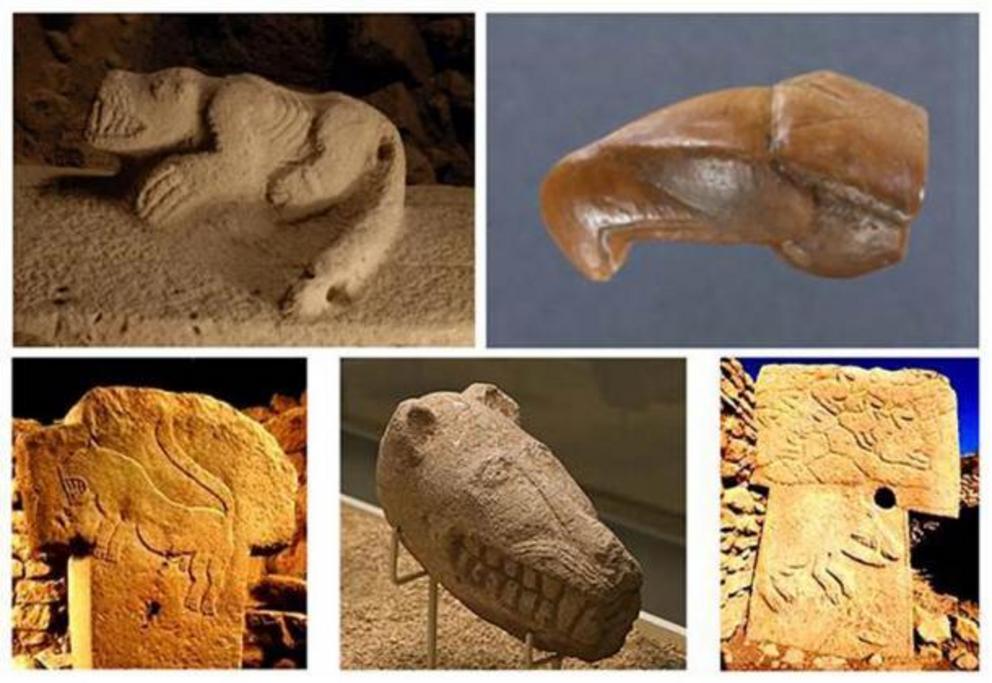 Carvings of flesh eaters found at Gobekli Tepe. 