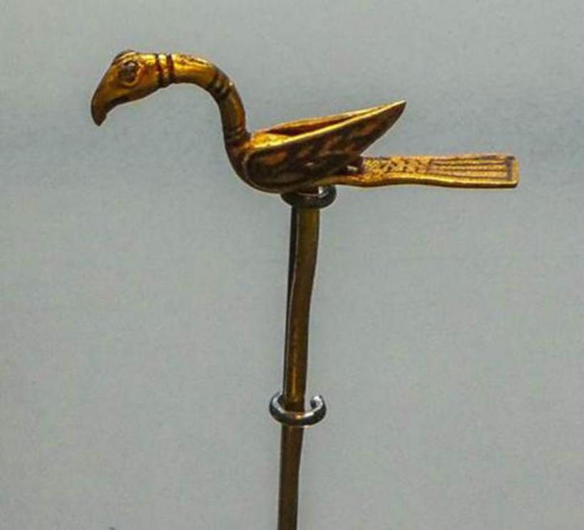 Beautiful gold bird pin from the Galloway Hoard