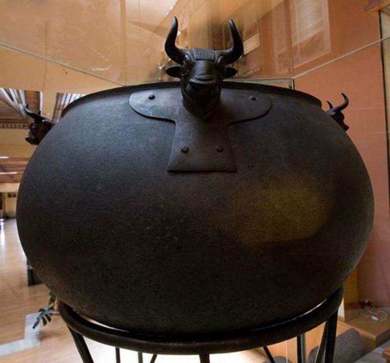 A Urartian cauldron, in the Museum of Anatolian Civilizations, Ankara, Turkey.