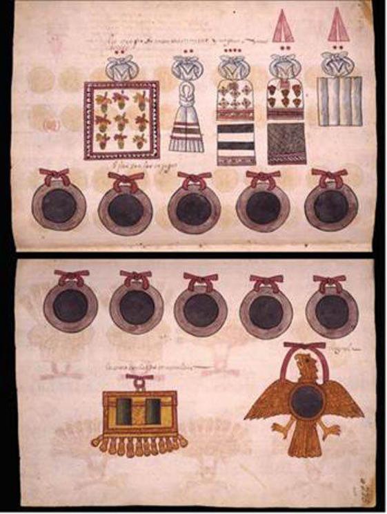 Aztec depictions of obsidian mirrors.