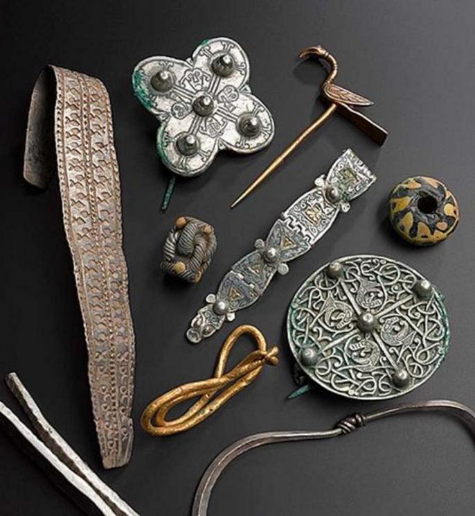 Some of the treasures of the Galloway Hoard 