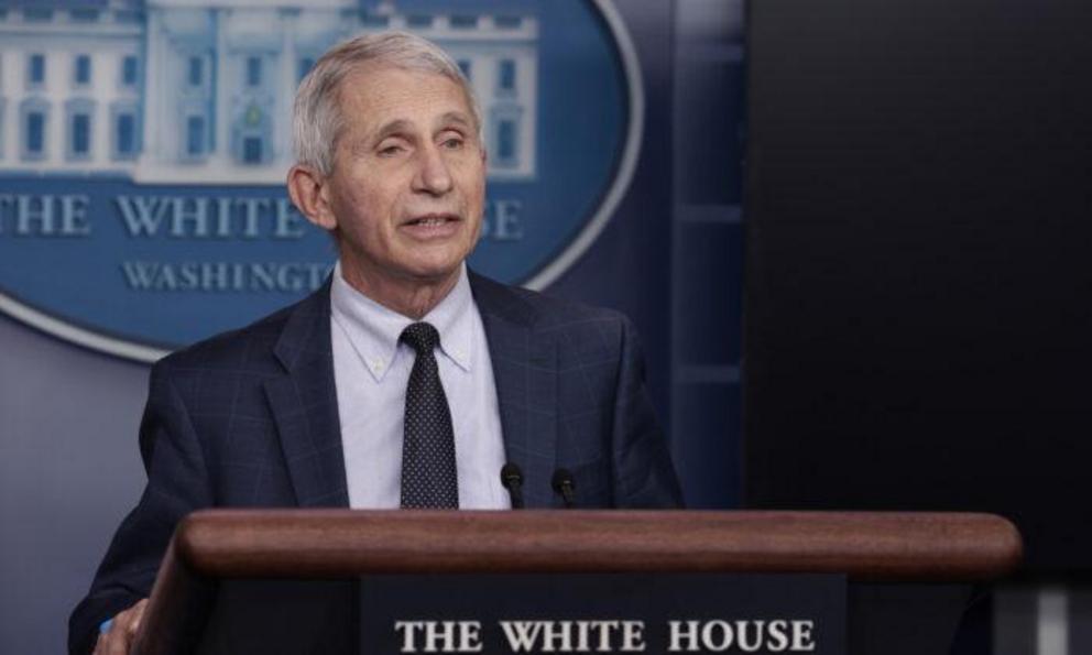 Dr. Anthony Fauci, Director of the National Institute of Allergy and Infectious Diseases and the Chief Medical Advisor to the President, gives an update on the Omicron COVID-19 variant during the daily press briefing at the White House in Washington on De