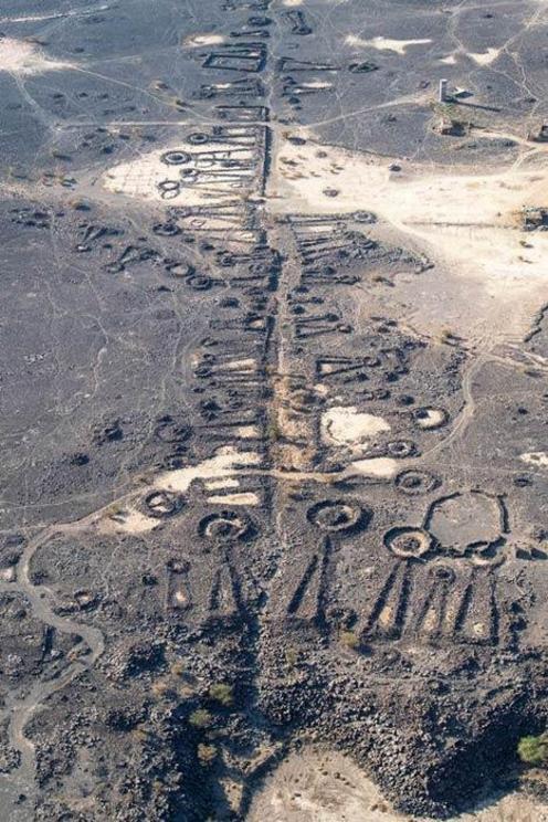  This Khaybar corridor funerary avenue in northwestern Saudi Arabia is in plain sight when you look at this incredible aerial photograph.