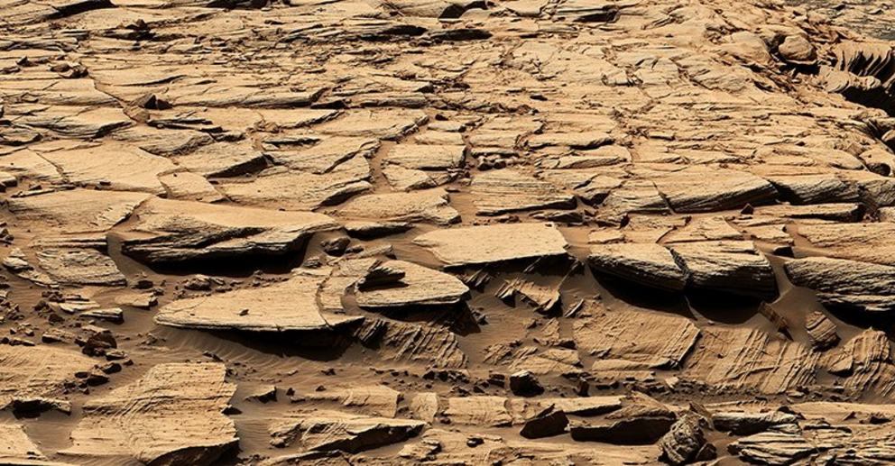 Part of the Martian landscape where samples were taken.