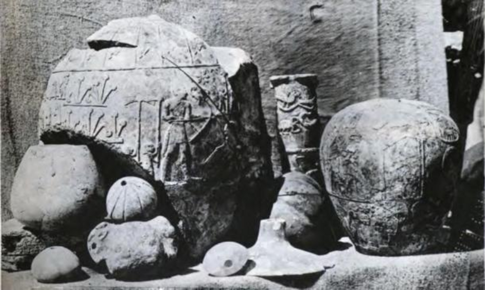 Some of the Nekhen objects unearthed when the site was discovered.