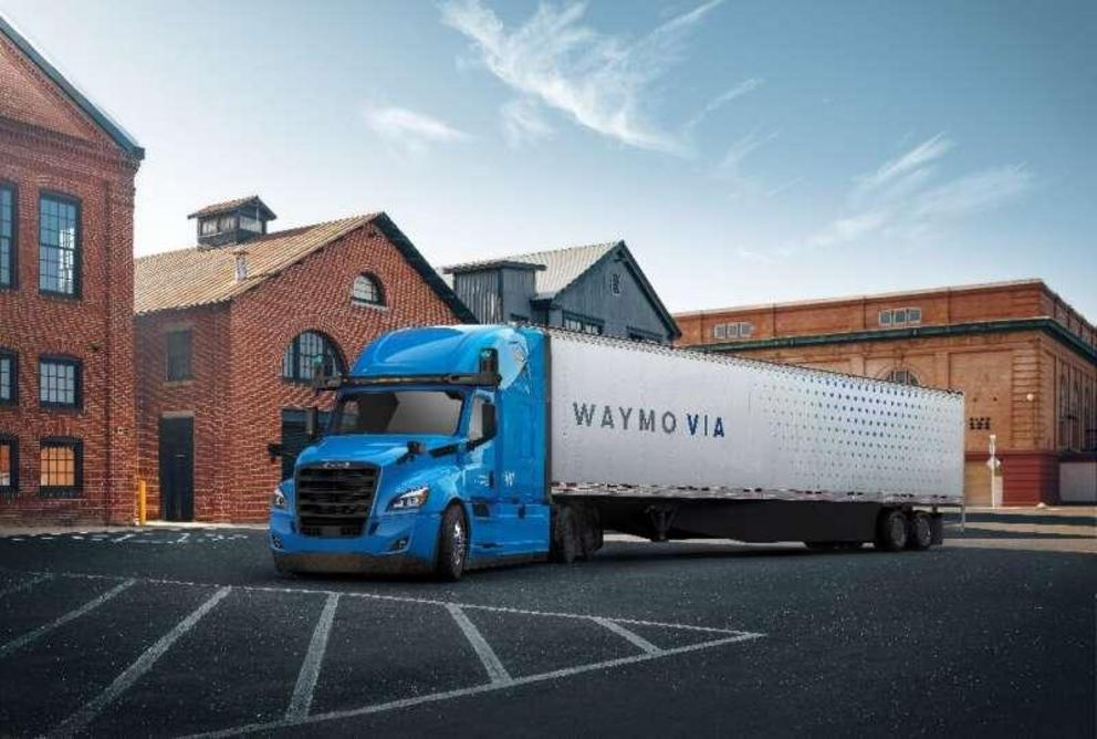 A self-driving truck manufactured by Waymo.