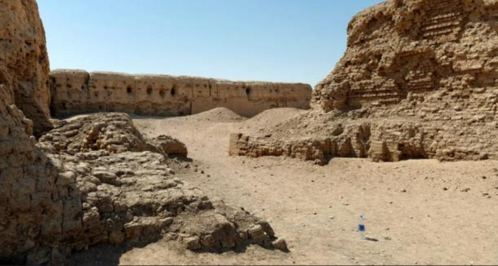 A mud-brick enclosure known as the “fort” at Hierakonpolis, also known as Nekhen, from circa 2700 BC.