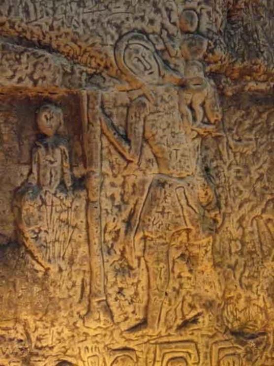 Relief carving of St. Christopher at Royston Cave.