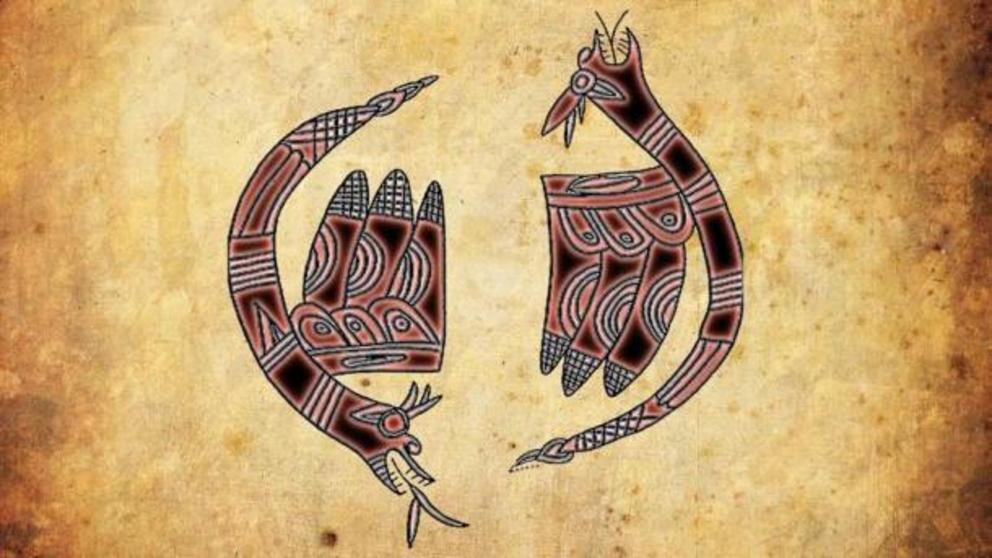 The Miami Native Americans tell of a horned serpent (pictured here) that flew across the sky and dropped rocks onto the land before plummeting into the river … the Shawnee refer to a 'sky panther' that had the power to tear down forests … the Ottawa talk 