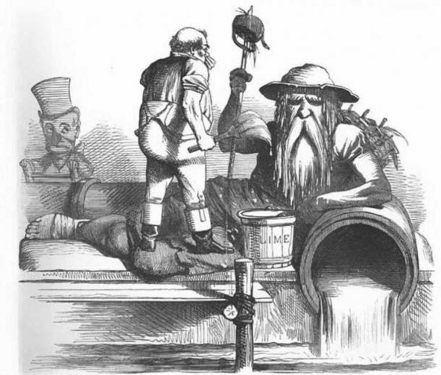 One method Londoners tried during the Great Stink was added lime to the filthy water entering the River Thames but too much lime would have been required for this to work!