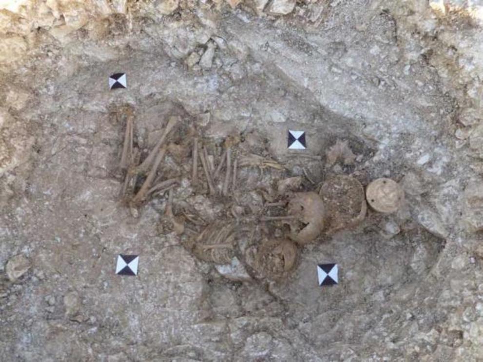 The child grave where the Neolithic sculpture was found.