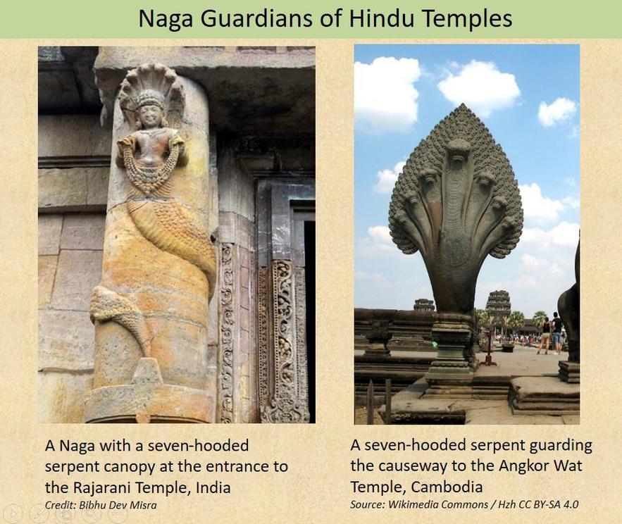 Figure 2: Many Hindu-Buddhist Temples have Nagas depicted at their entrances, functioning as protectors of the sacred realm.