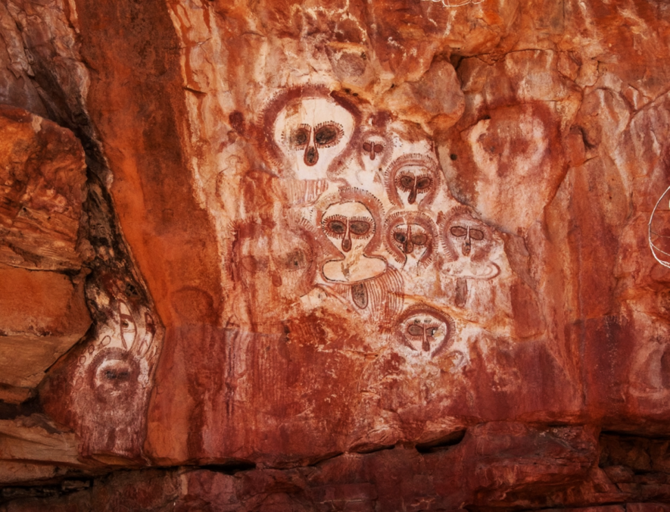 Figure 12: Wandjina Rock Art on the Barnett River in the Kimberley region of Western Australia.