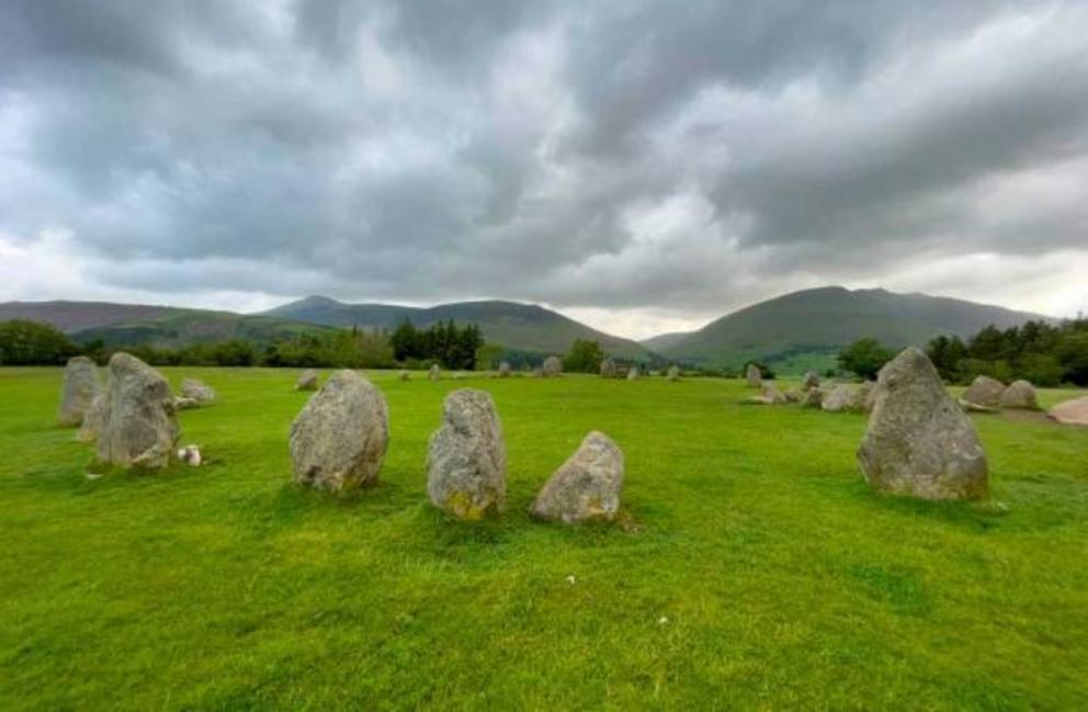 Castlerigg Stone Ring, Keswick. Thought to be one of the oldest stone circles in Britain and probably dating from either the late Neolithic or early Bronze Age,  Castlerigg or 'The Carles' stands on a plateau of land between the River Greta to the north a