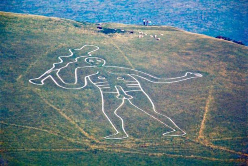 Cerne Abbas Giant, Dorchester. The Cerne Giant, also known as the ‘Rude Man’, is one of the best-known hill figures in the UK. It is located close to the village of Cerne Abbas, in the southwestern English county of Dorset, hence its name.