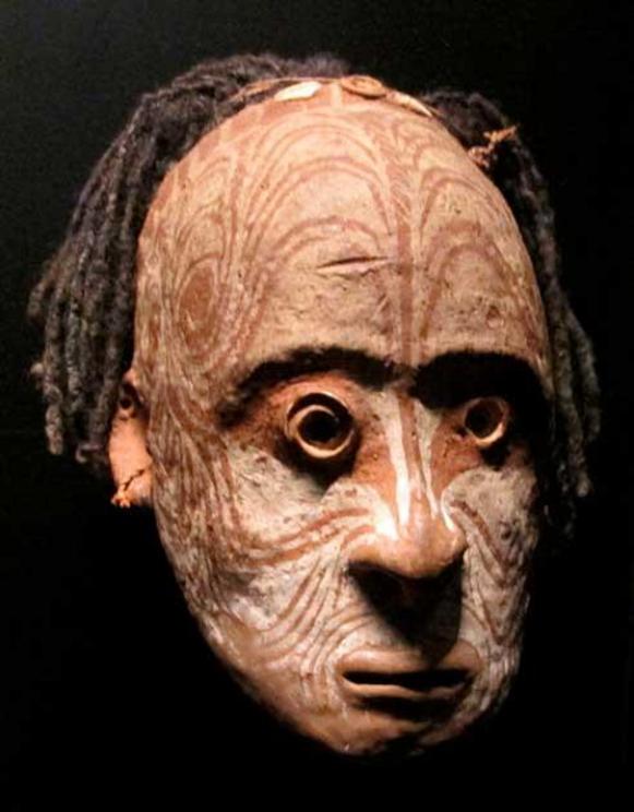 Overmodelled human skull from Papua New Guinea