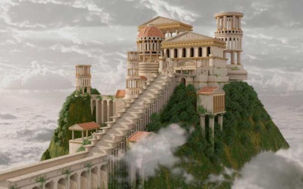 The mythical palace of the Greek gods was said to be on top of Mount Olympus in Greece