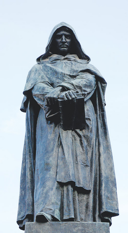Bronze statue of Giordano Bruno by Ettore Ferrari, Campo de’ Fiori, Rome.