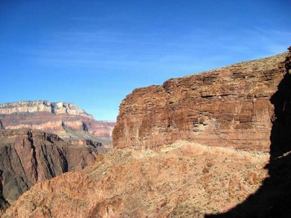 The Great Unconformity was first noticed by John Wesley Powell in the Grand Canyon in 1869. It is a gigantic gap in the geologic timeline.