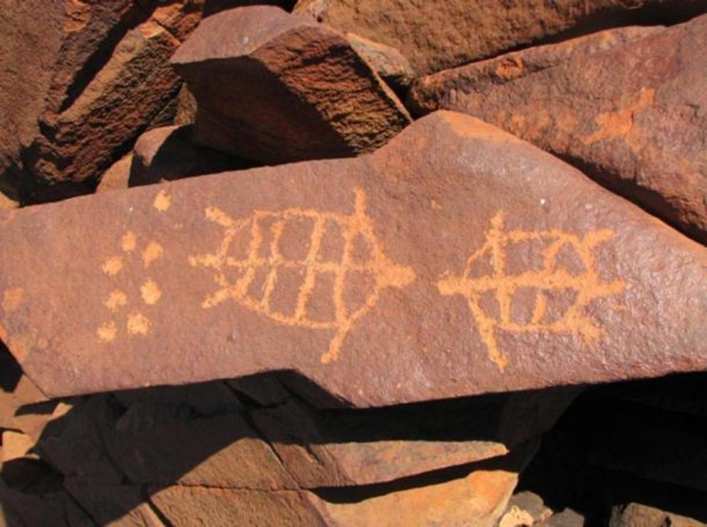 Indigenous rock art at Western Australia’s Burrup Peninsula.