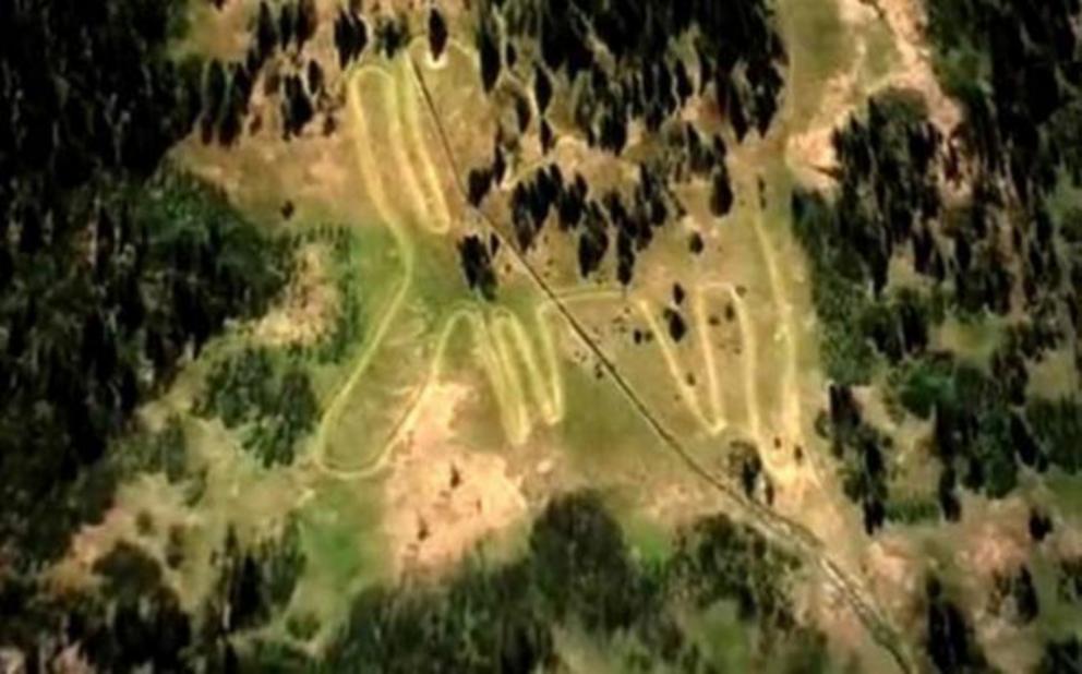 Moose geoglyph in Ural Mountains, Russia.