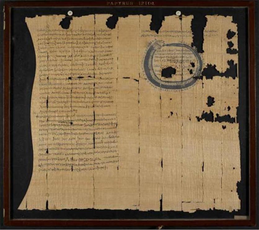 Papyrus 121 from the Greek magical papyri collection, which includes a variety of texts from a spells to keep insects out of the house, to charms to induce insomnia, and even an excellent for silencing others.