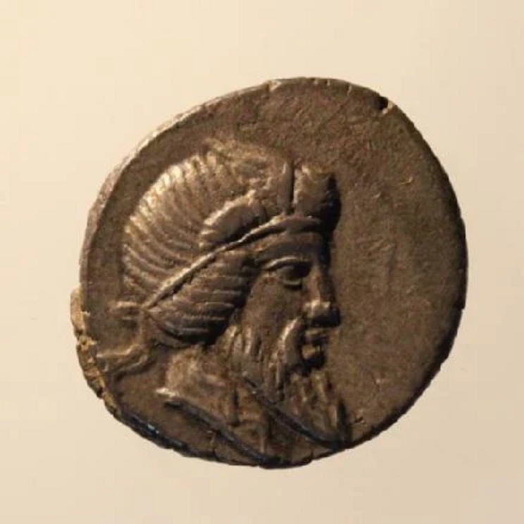 Denarius coin depicting the god Bacchus sampled as part of the project.