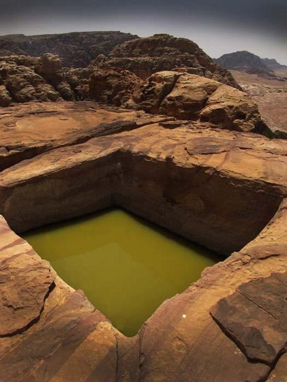 Water reservoir above the Nabatean city of Petra in Jordan.