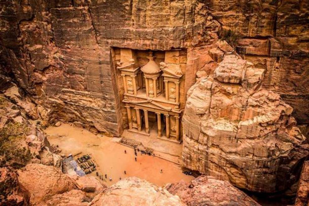 The spectacular ancient city of Petra was built by the Nabateans.