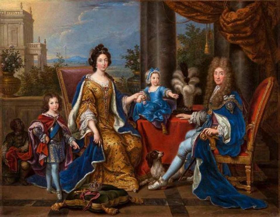 James II and Mary of Modena, with their children, as depicted by Pierre Mignard I.