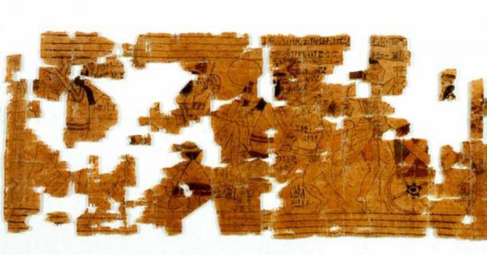 The Turin Erotic Papyrus has become famous due to its erotic content. An ancient Egyptian papyrus scroll-painting dating back to about 1150 BC, it was discovered at Deir el-Medina in the 19th century and was found to include various erotic vignettes which