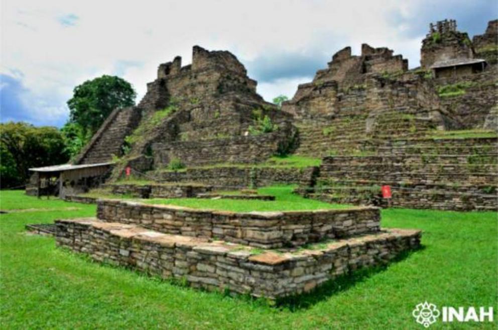 View of the Tonina archaeological zone, Chiapas.