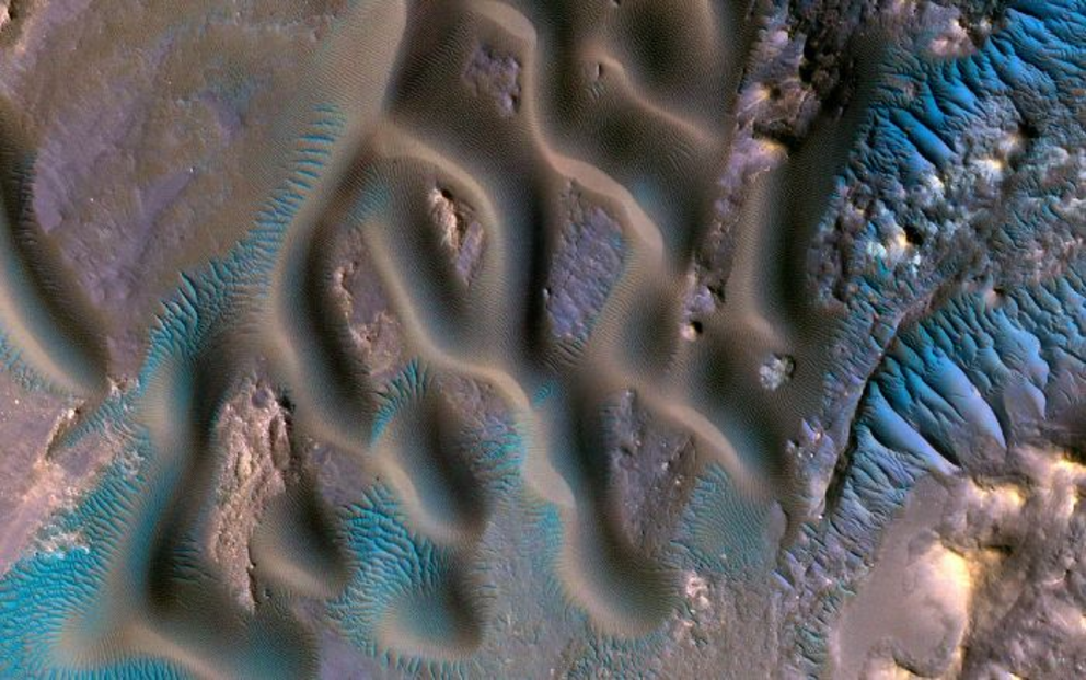 Dunes and Transverse Aeolian Ridges in the Gamboa Crater on Mars.