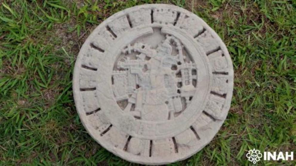 Stone disk found at the Temple of the Sun, Tonina.