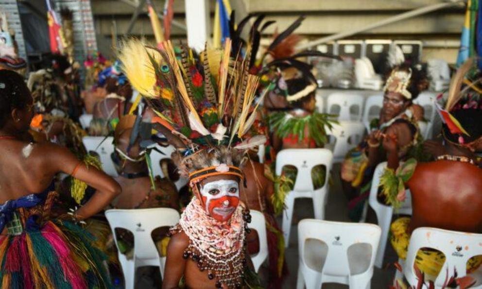 A boy in traditional dress waits to participate at an event at the sports stadium to mark 40 years of independence in Port Moresby, Papua New Guinea, on Sept. 16, 2015. It was on this day in 1975 that Papua New Guinea gained independence from Australia. (