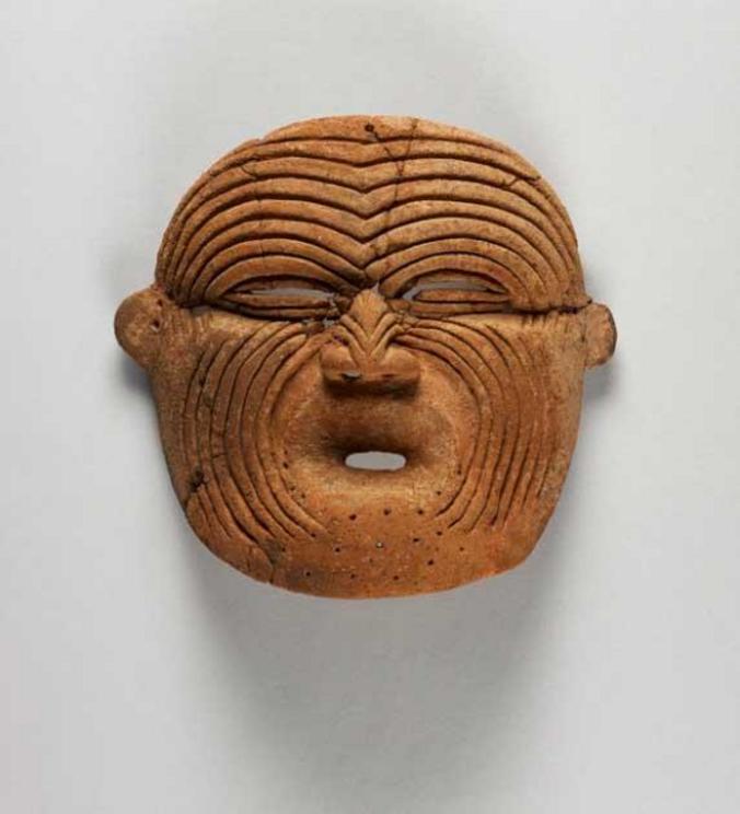 Ceramic funerary mask, 1000 BC – 100 AD, Calima, Colombia