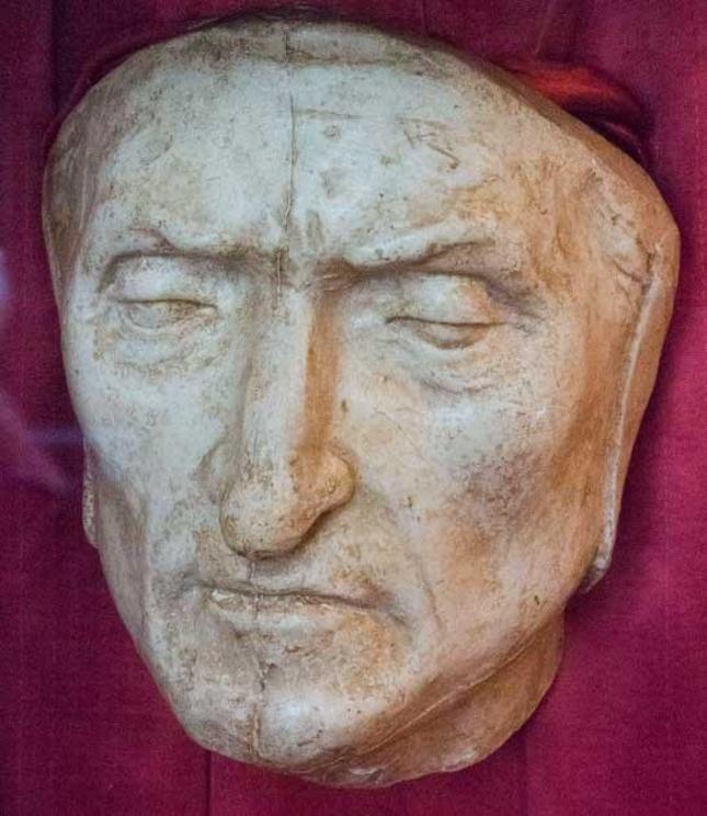 Death mask of Dante Alighieri. Born in Florence in the late 13th century,  Dante Alighieri would grow up to become one of the most famed and well-read authors of the Italian Middle Ages. The scope of his political and philosophical intellect would serve h