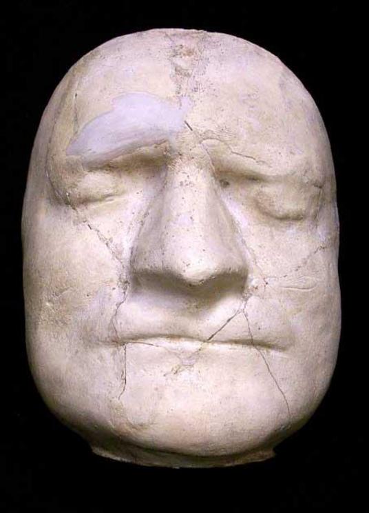 Death mask of Sir Isaac Newton, 1642-1727. Source: Laurence Hutton, ‘ Portraits in Plaster, from the Collection of Laurence Hutton’  (New York, Harper & Brothers, 1894), and his ‘Talks in a Library’ (New York: G. P. Putnam's, 1905), recorded by Isabel Moo