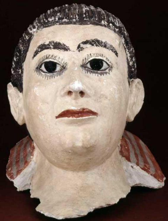 Plastered mummy mask, 100-120 AD, Roman period, Egypt