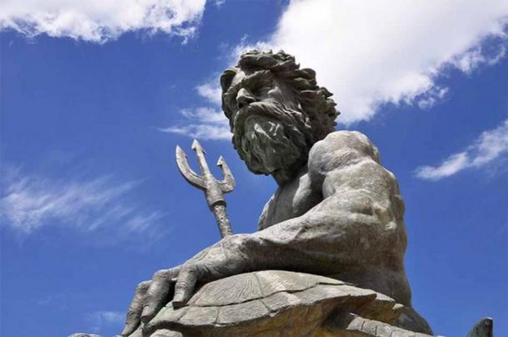 Statue of Neptune, the Roman version of Poseidon.