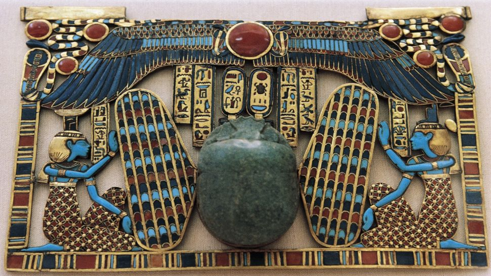 A breastplate from the tomb of Tutankhamun