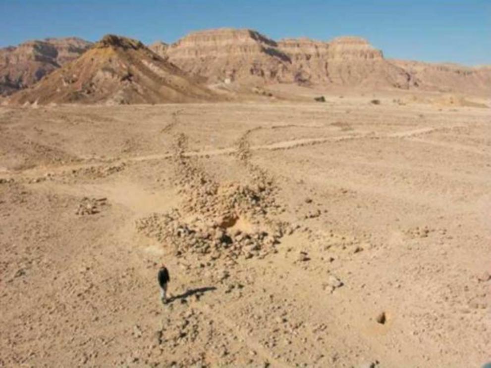 A desert kite in the Negev, south of Israel, dated 8,300 - 4,500 BC