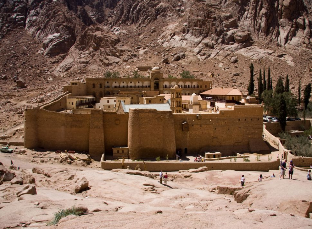 St. Catherine's Monastery in Sinai, the sixth-century monastery where the map fragment was found.