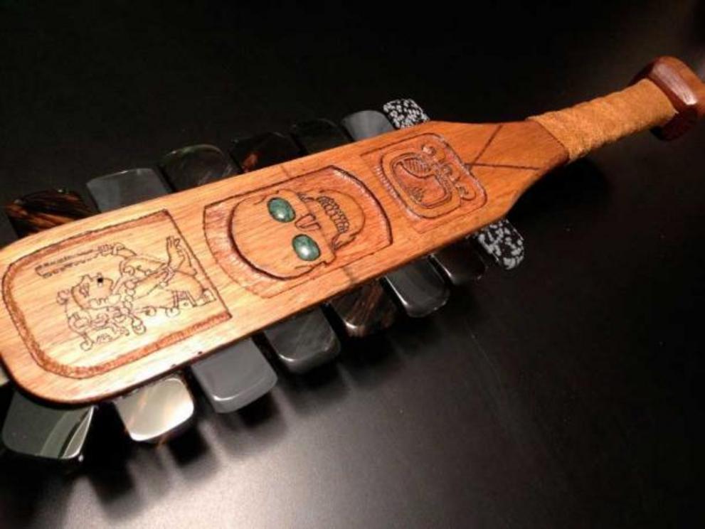 The most fearsome Aztec instrument of death was the “ macauahuitl,” a  club weapon  favored by elite warriors. It was a wooden bat surrounded by razor-sharp obsidian blades. It was so powerful it could reportedly kill a horse with one strike. A modern rec