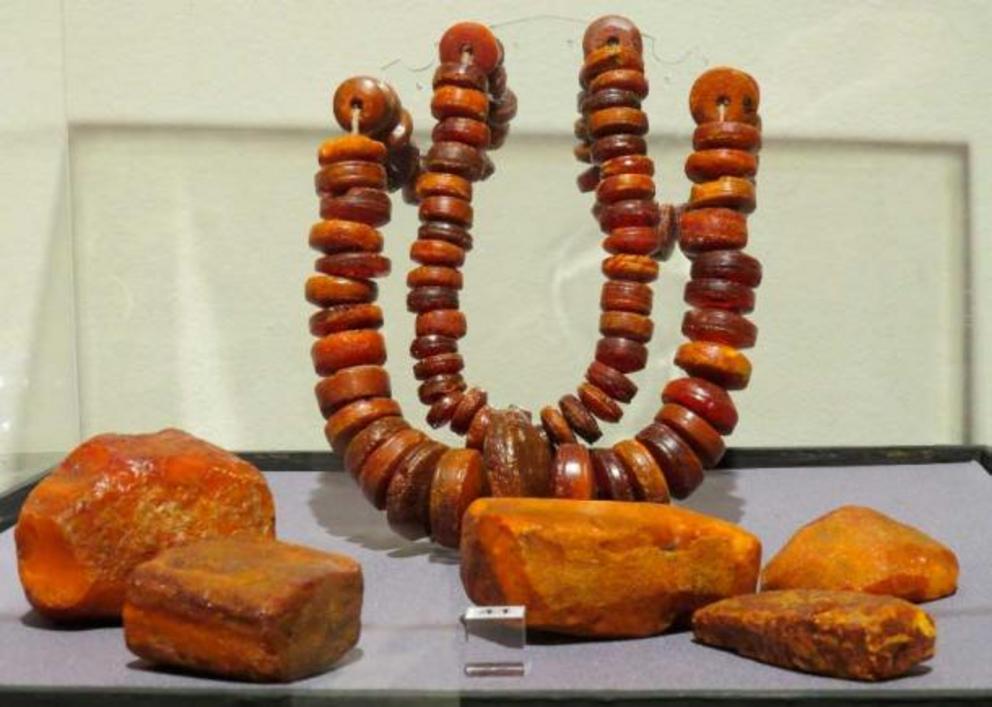 A portion of a horde of amber goods discovered near Basonia, present-day Poland