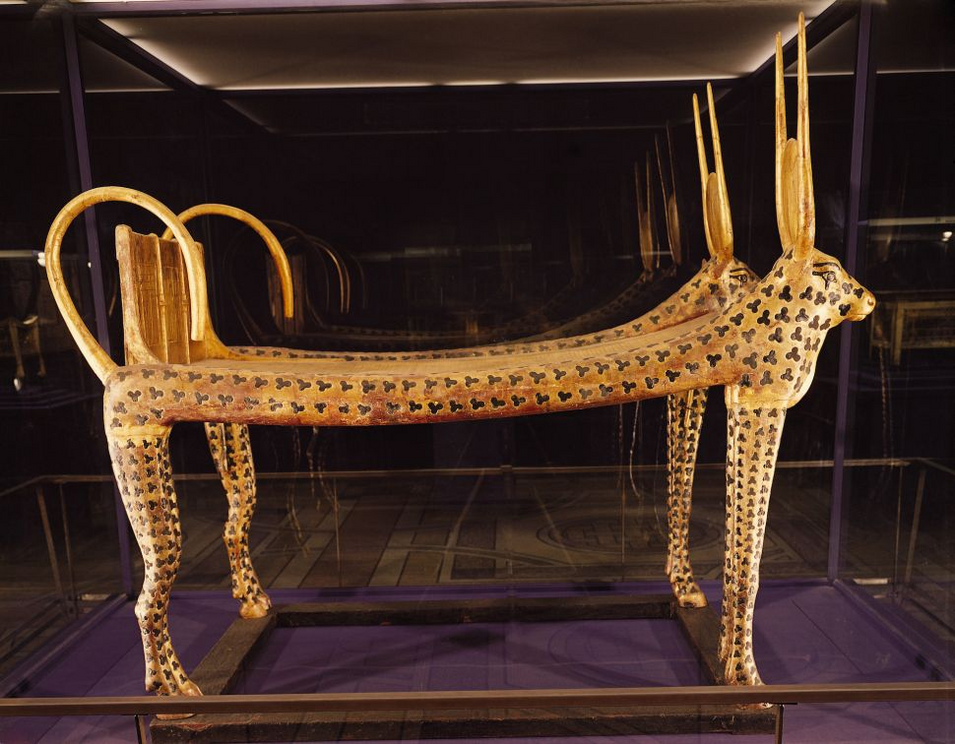 One of several beds found in the tomb of Tutankhamun.