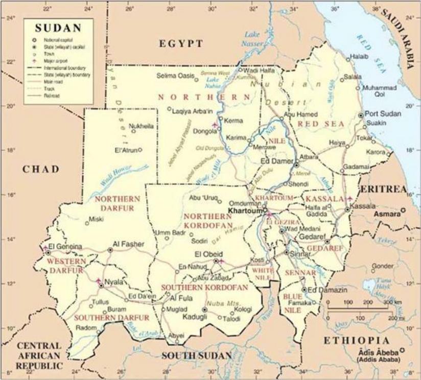 A map of Sudan