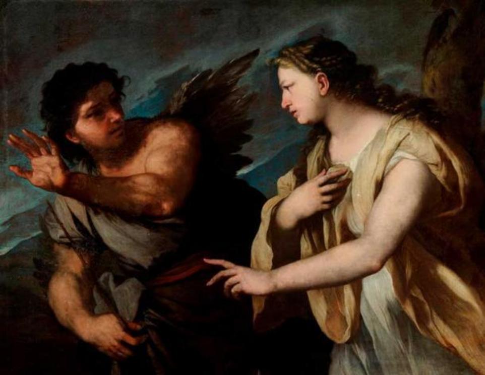 Roman mythology tells the tale of Circe transforming Picus into a woodpecker, by Luca Giordano.