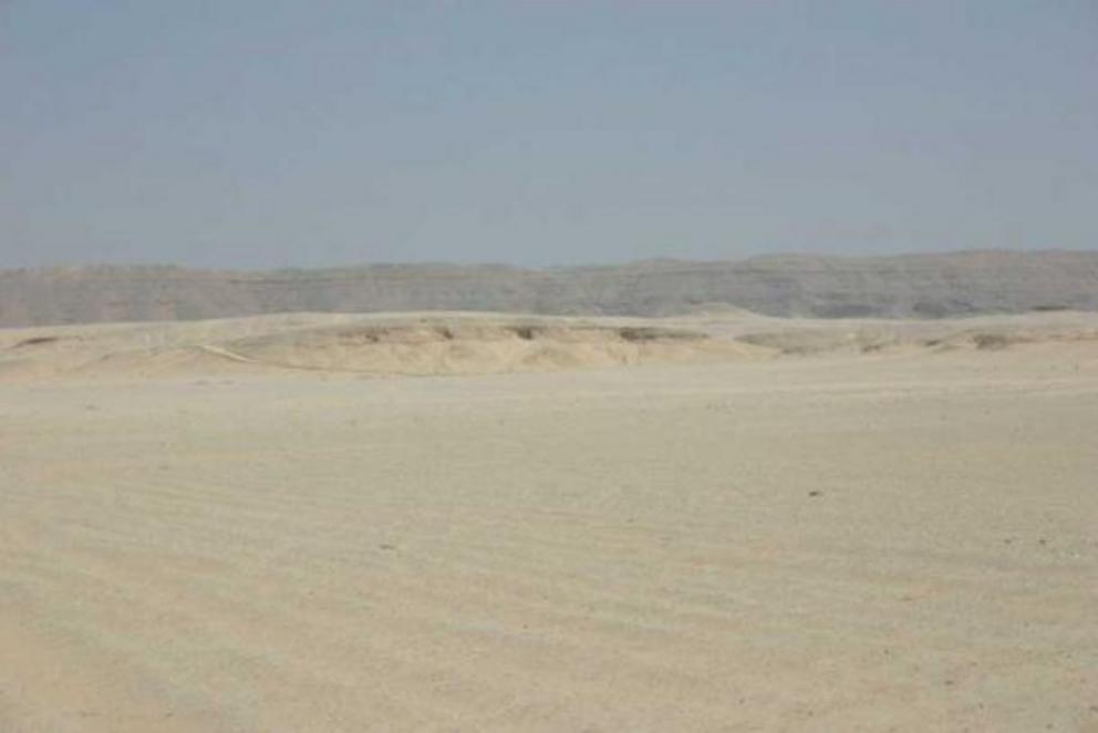 Bluff showing entrance to some of the southern tombs at Amarna, where Nakhtpaaten’s tomb was only begun.