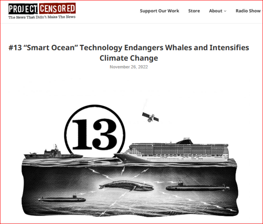 #13 “Smart Ocean” Technology Endangers Whales and Intensifies Climate Change – THE TOP 25 MOST CENSORED STORIES OF 2022-2023 
